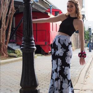 black and white prom dress